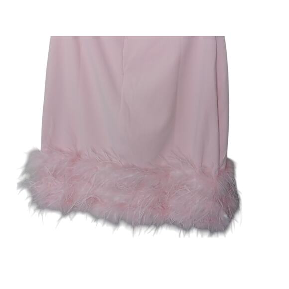 New without tags Lulus Light Pink Strapless Bustier Feather Mini Dress SZ L - Picture 7 of 13